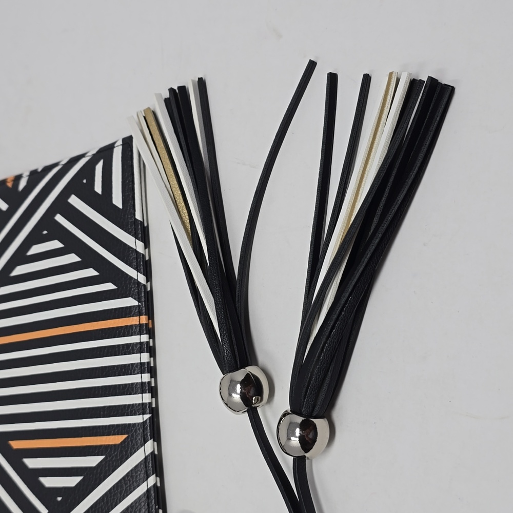 Sassy Jones Multicolor Faux Leather Stripe Clutch - Picture 5 of 5